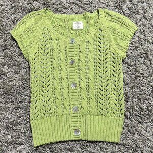 2000s Boho Cottage Core Button Up Sweater Size L